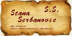 Stana Šerbanović vizit kartica